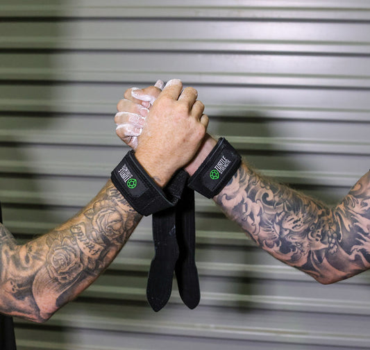 Weight Lifting Straps Leather - Black